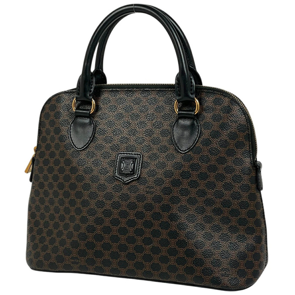 Celine Macadam handbag canvas black brown